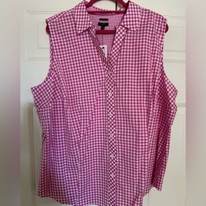 Talbots No Iron Cotton Sleeveless Button Down